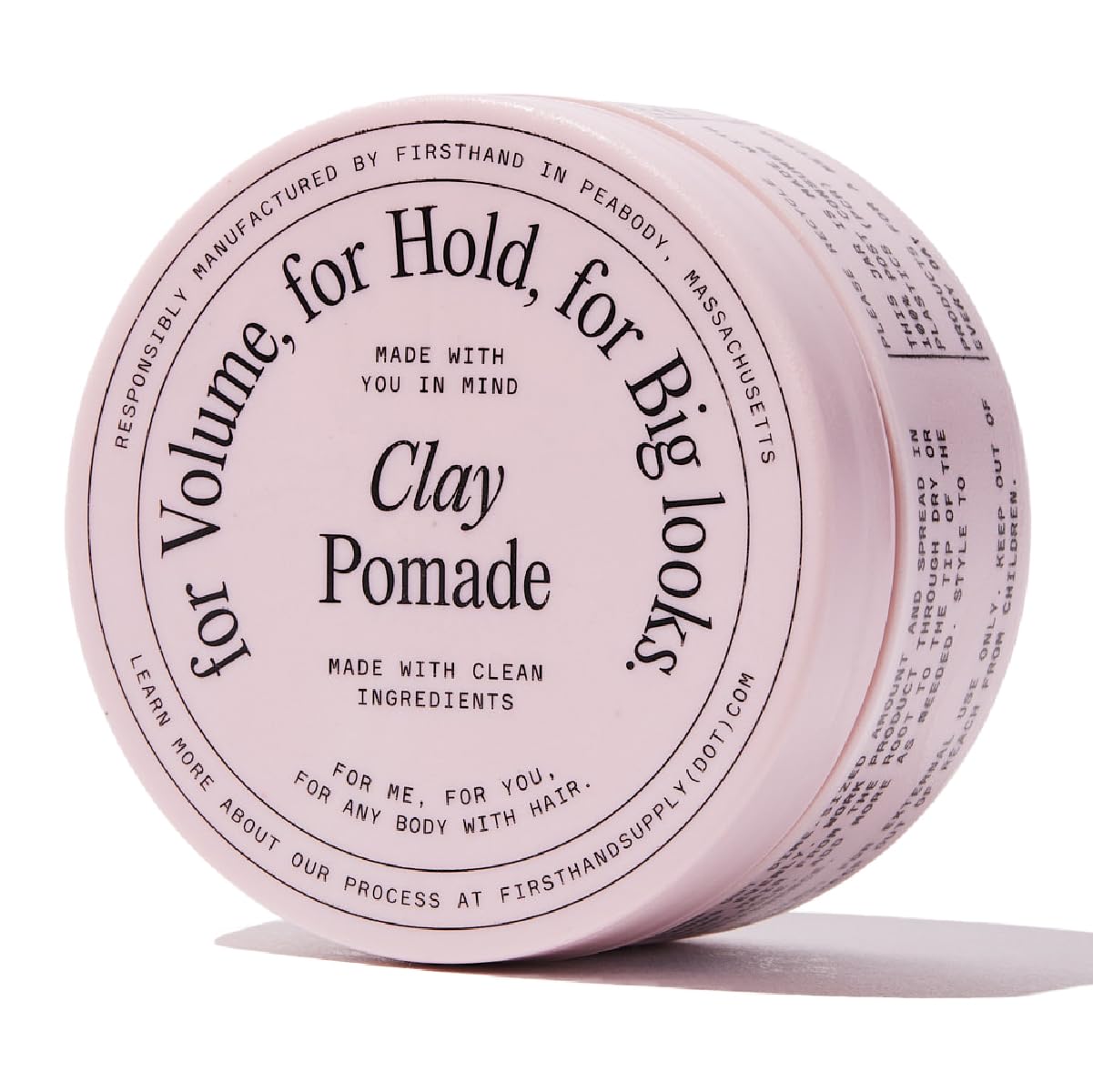 Firsthand Supply Hair Clay Pomade for Men & Women – Matte Finish & Strong Hold – Non-Greasy, Water-Based Organic Pomade 