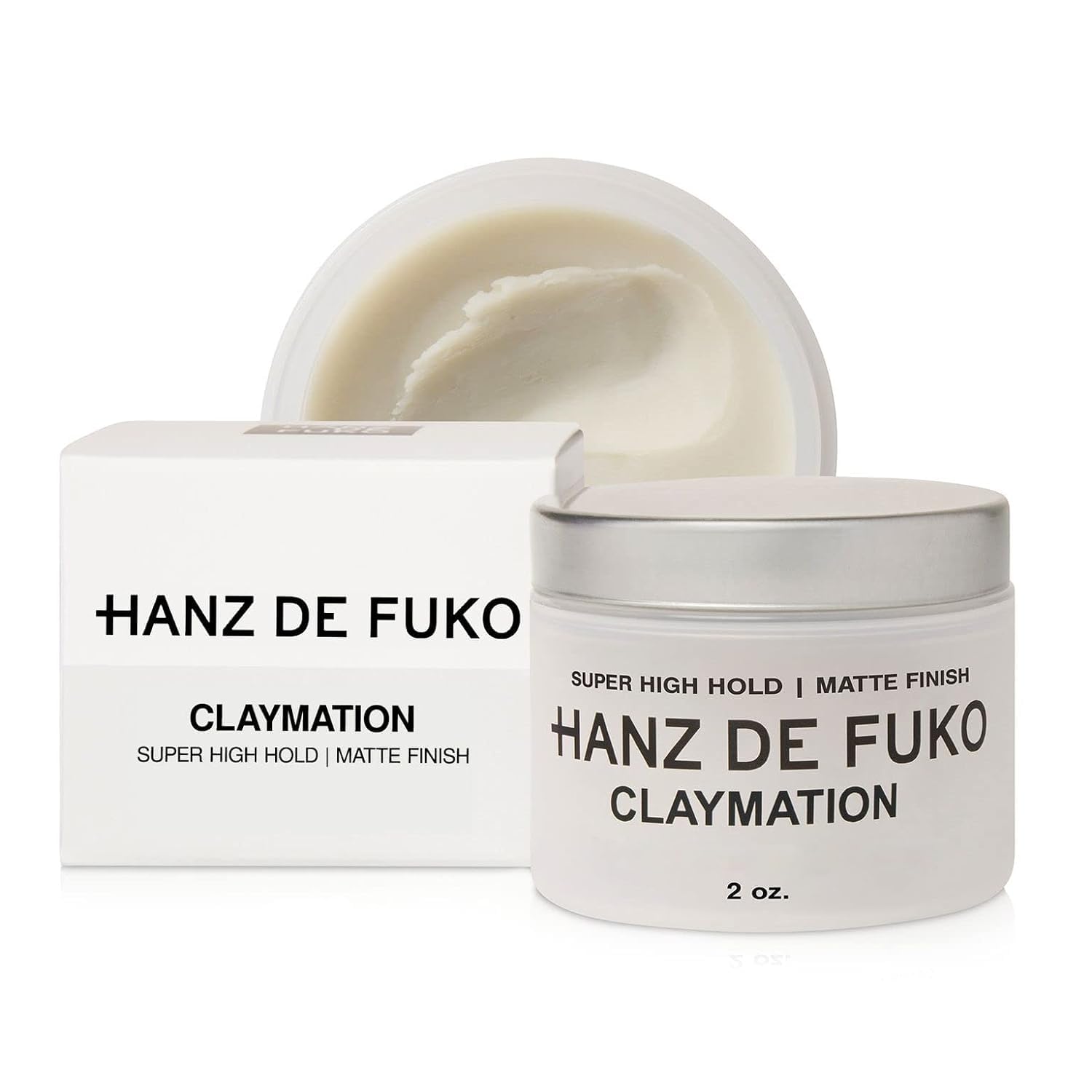 Hanz de Fuko Claymation Premium Men's Hair Styling Clay - Super High Hold, Matte Finish, Clay & Wax Hybrid - Straight, W
