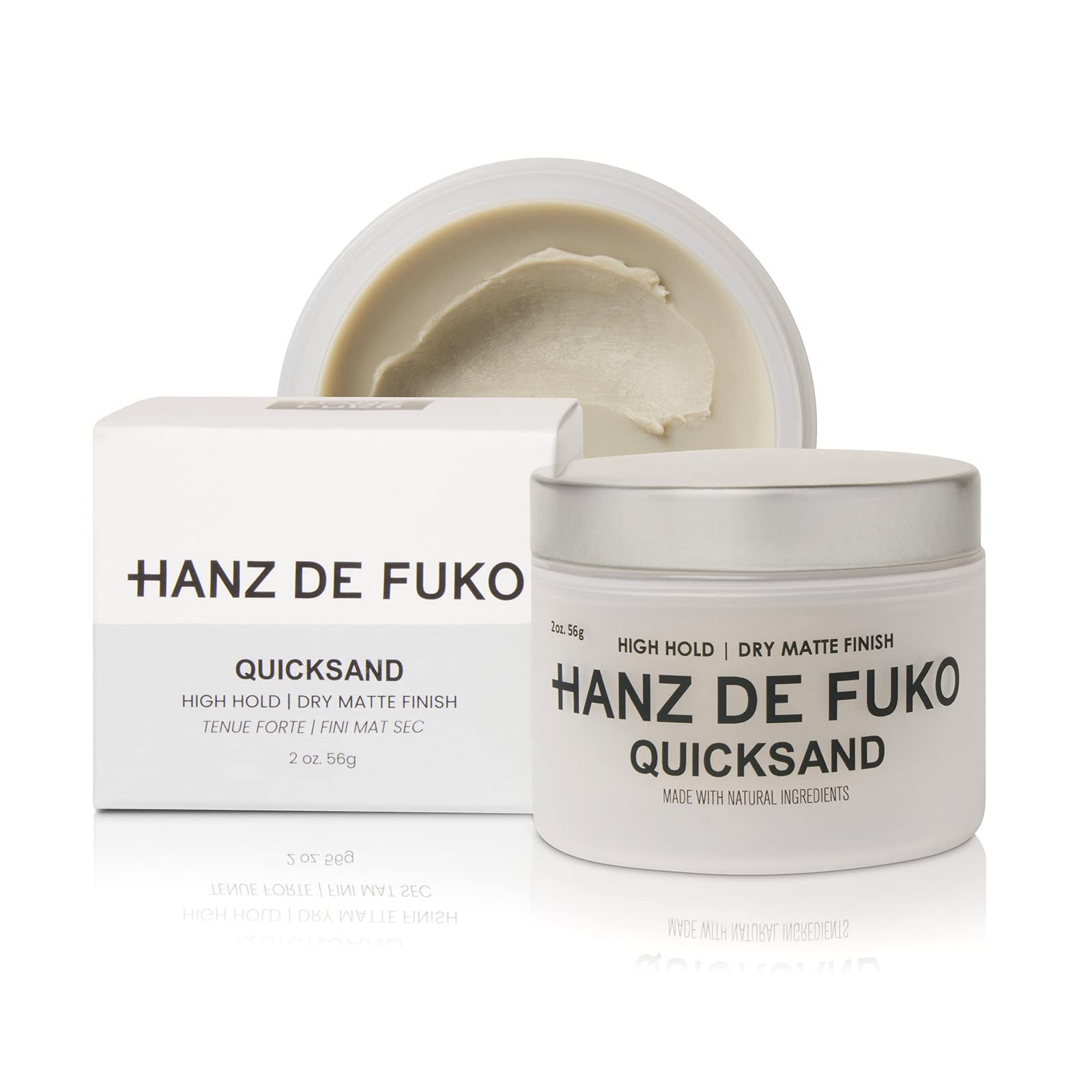 Hanz de Fuko Quicksand Men's Hair Styling Wax & Dry Shampoo Combo Premium High Hold Ultra Matte Finish 2 oz.