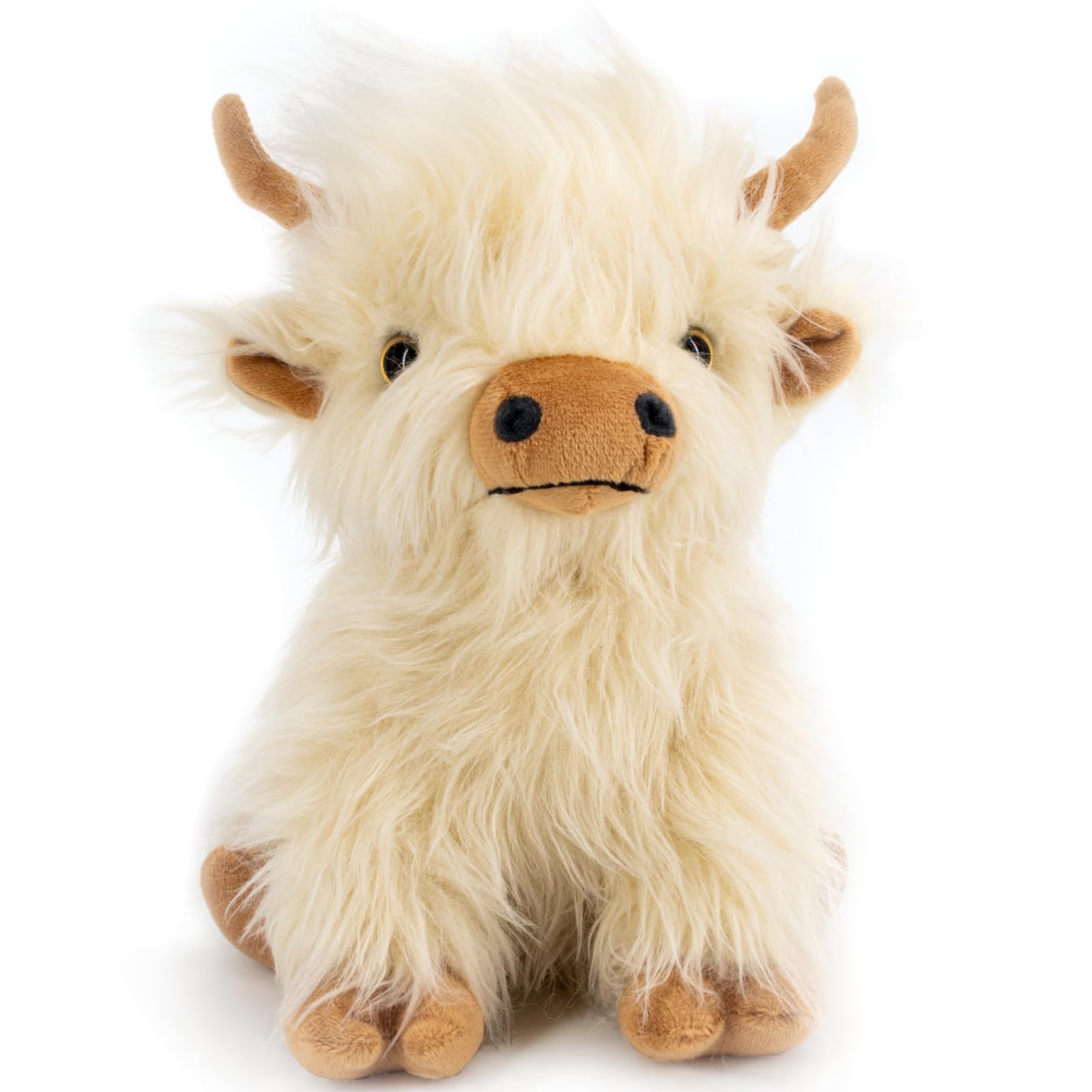 Highland Cow Stuffed Animal Toy Microwaveable for Girls and Kids White Gift