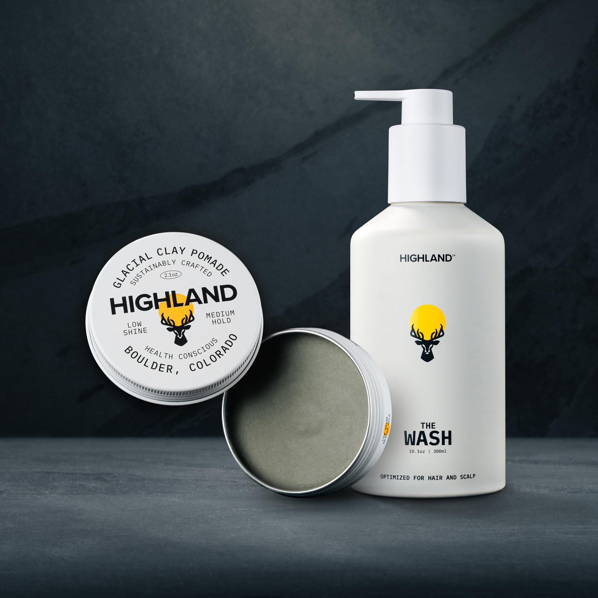  Highland The Wash & Glacial Clay Pomade Bundle for Men's Daily Hair Care and Style
| Highland The Wash & Glacial Clay P