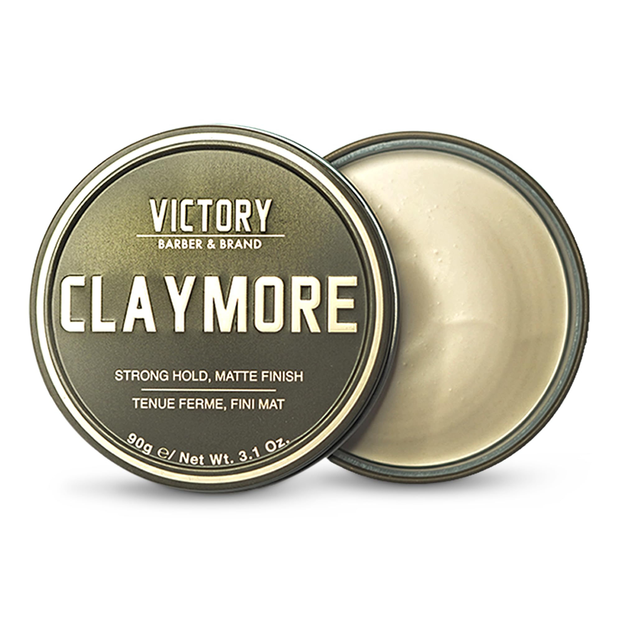 Victory Barber & Brand Claymore Men's Strong Hold Matte Finish Clay Pomade for Rough Guys | Made in USA | Thick Hold & M